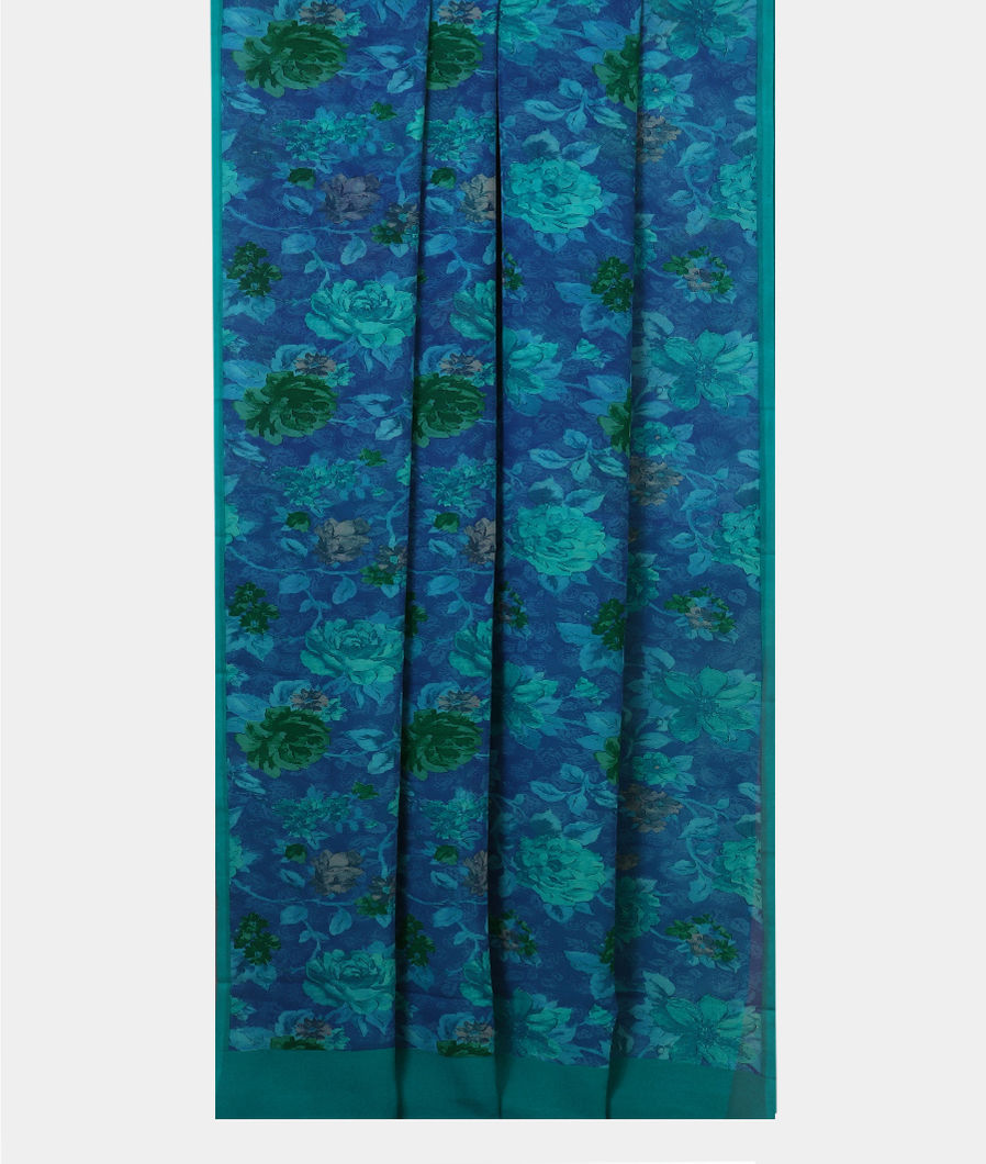 Blue Georgette Silk Saree T4313992