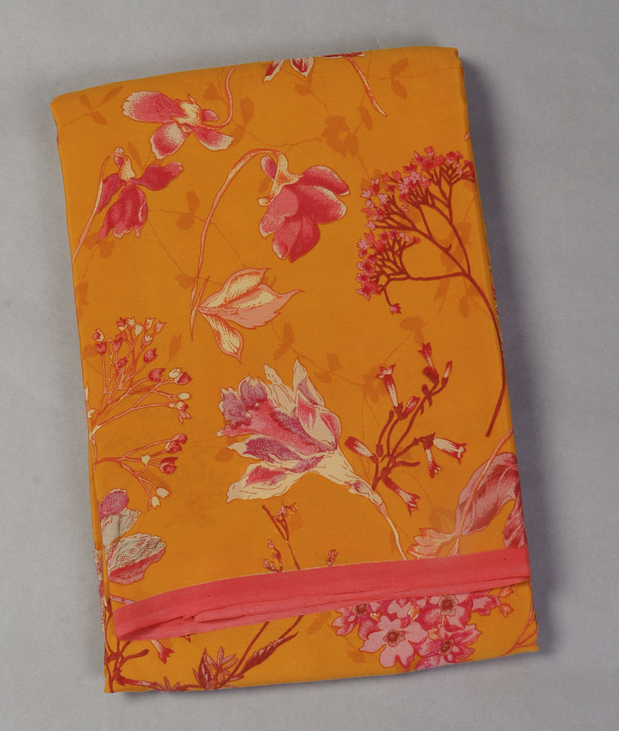 Yellow Crepe Silk Saree T434415-image