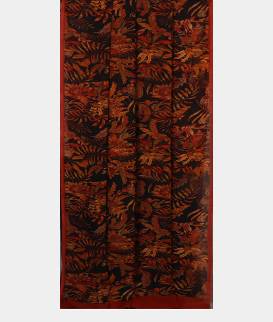 Black Georgette Silk Saree T4313962