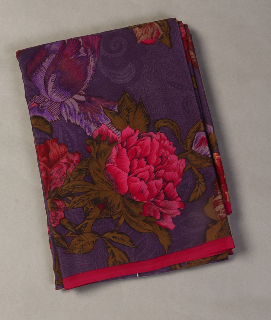 Purple Crepe Silk Saree T434420-image