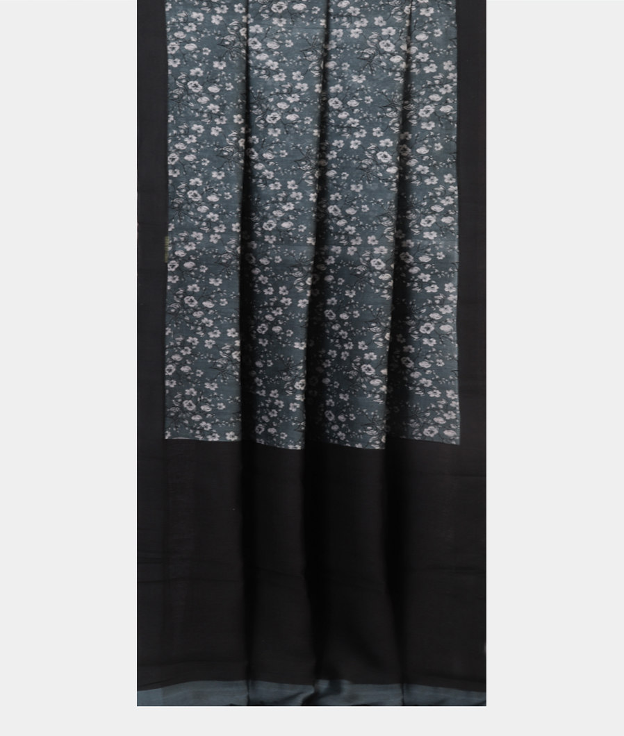 Grey Linen Cotton Saree T4311972