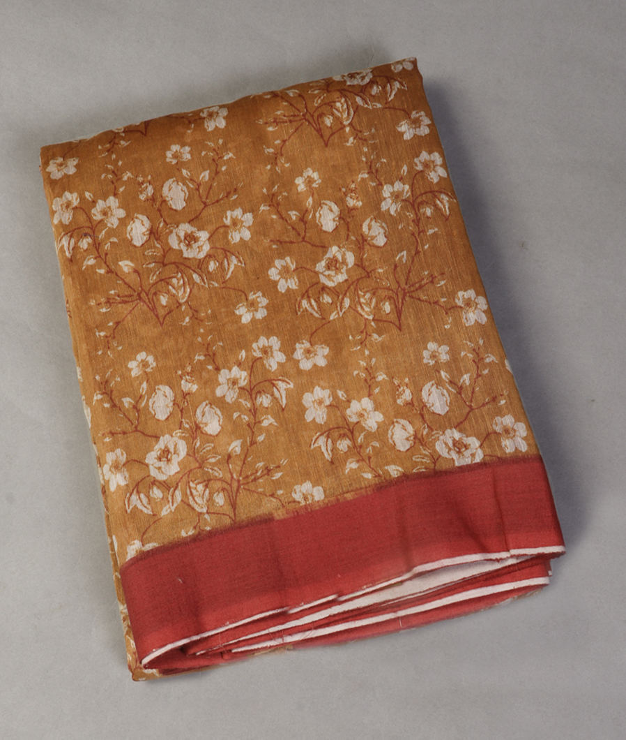 Brown Linen Cotton Saree T431158-image