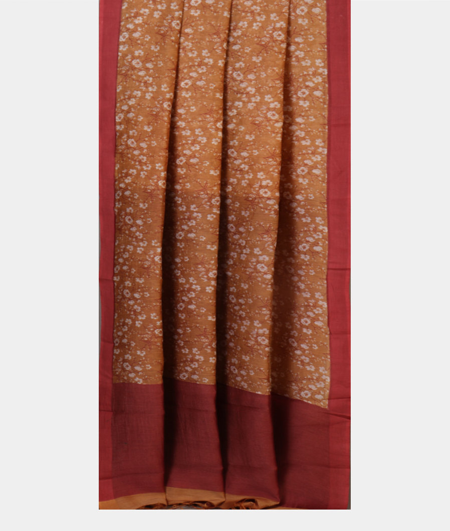 Brown Linen Cotton Saree T4311582
