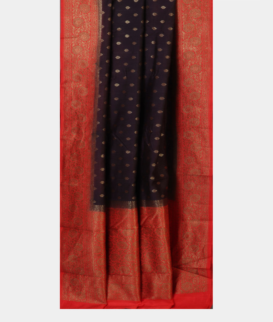 Midnight Blue Banaras Tussar Saree T4365272