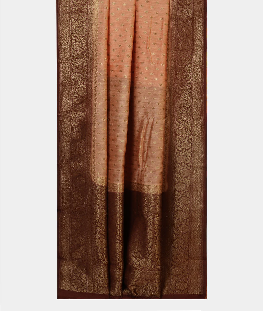 Peach Banaras Tussar Saree T4365072
