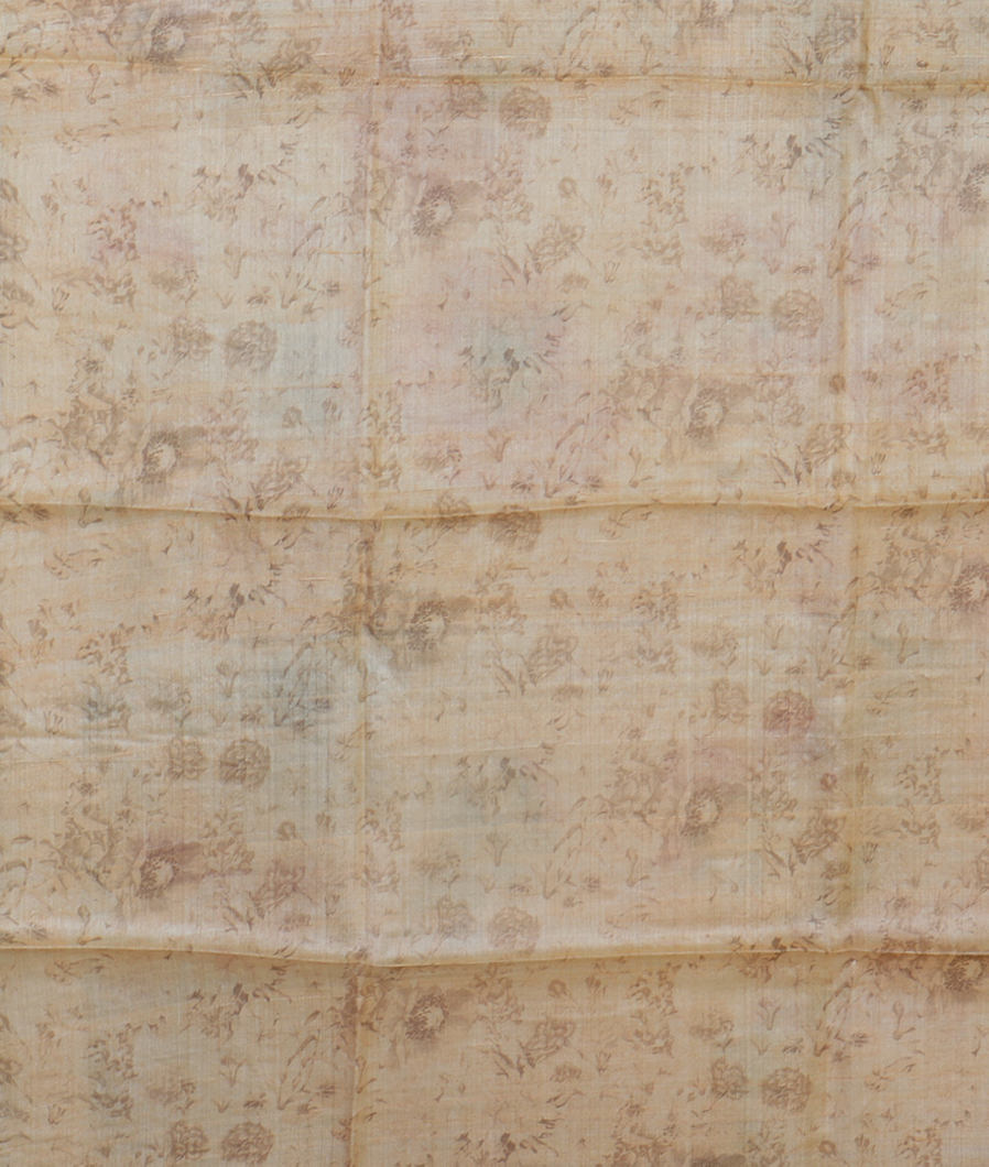 Cream Tussar Printed Saree T4320153