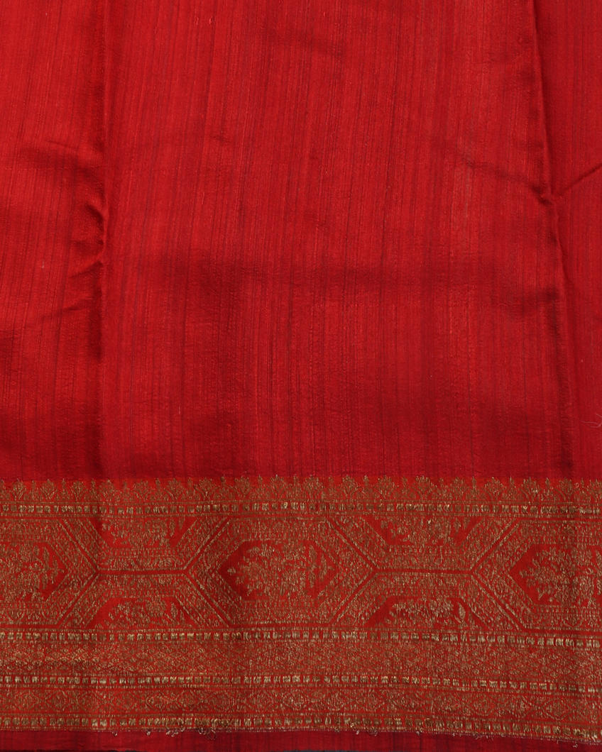 Beige Banaras Tussar Saree T4258903