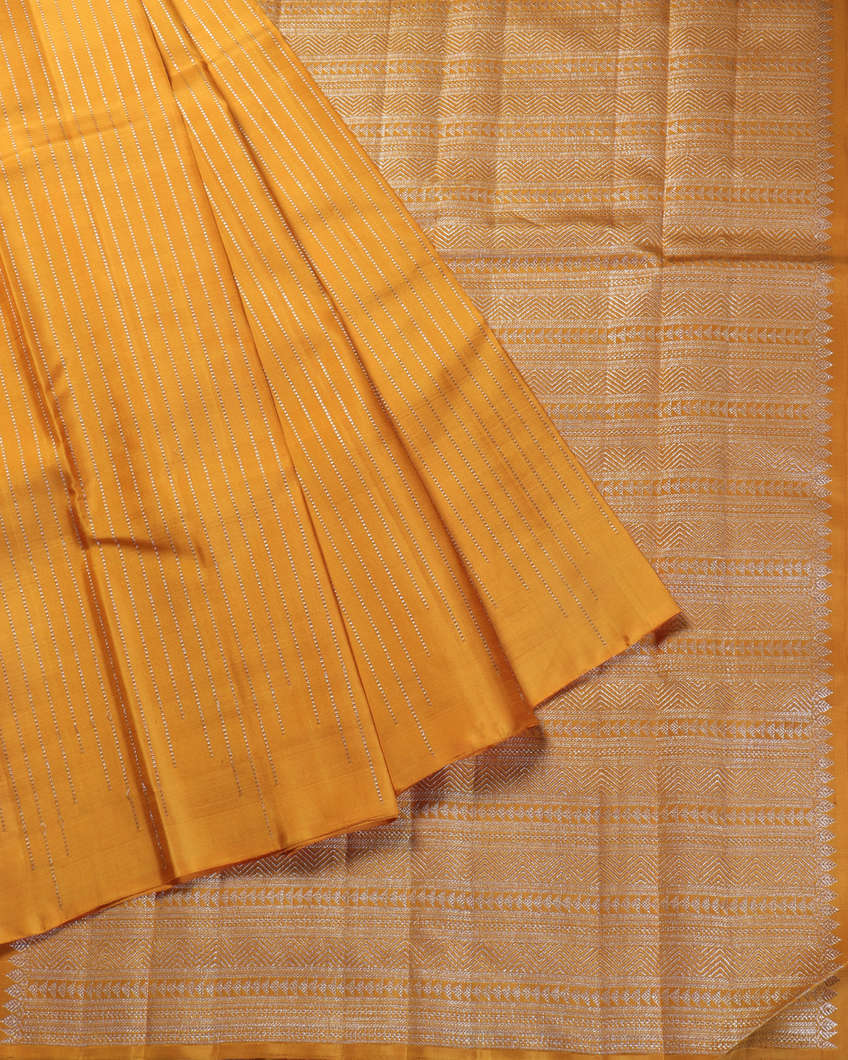 Yellow Handwoven Kanjivaram Silk Saree T4383612