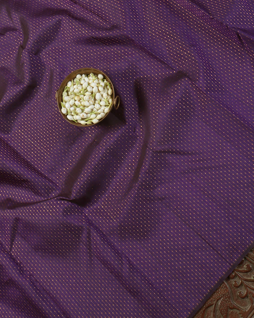 Purple Handwoven Kanjivaram Silk Saree T4369165