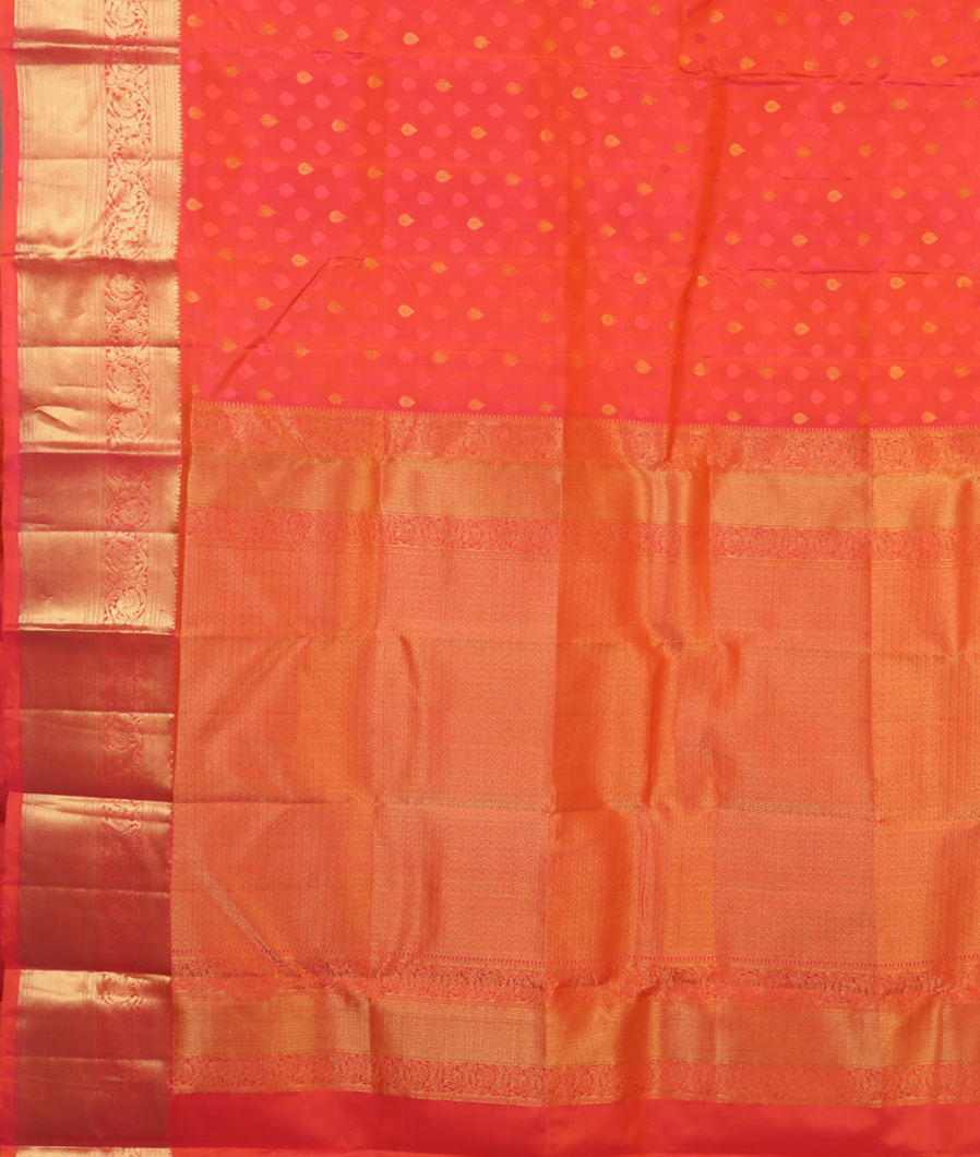 Orangish Pink Soft Silk Saree T4374474