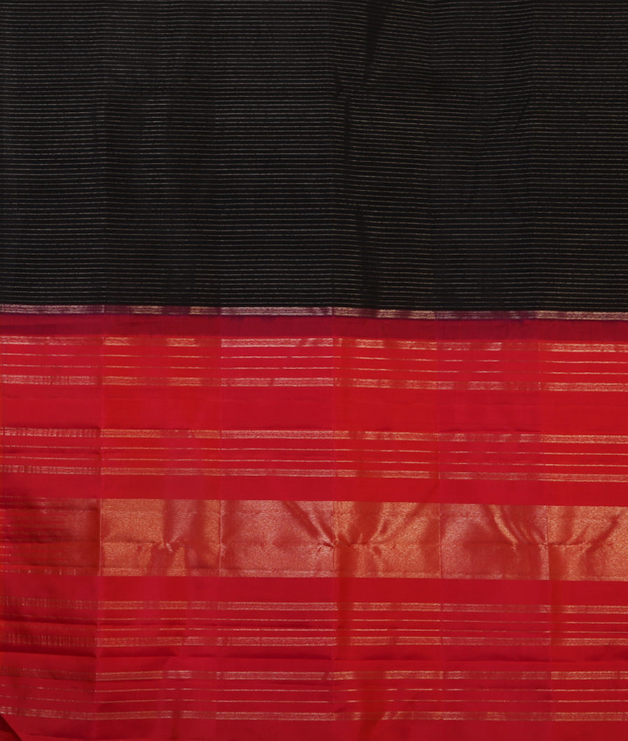 Black Handwoven Kanjivaram Silk Saree T4370134