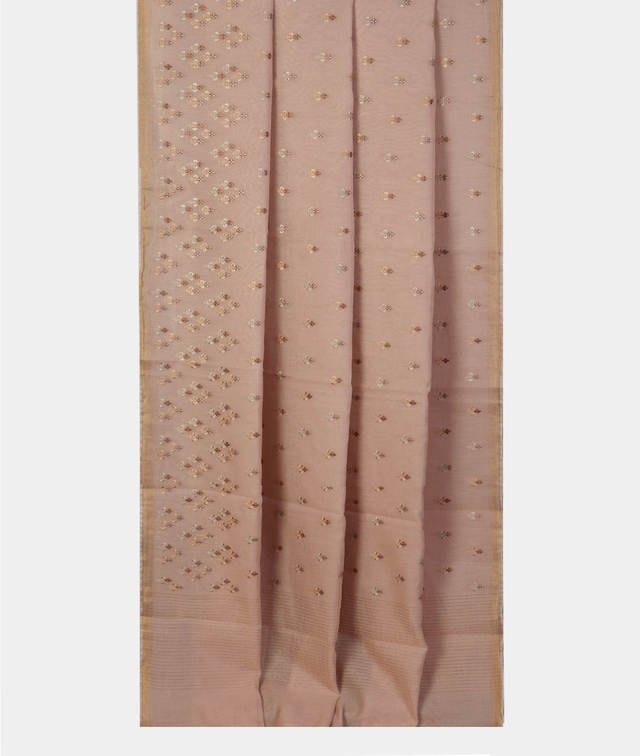 Pink Chanderi Cotton Embroidery Saree T4366132