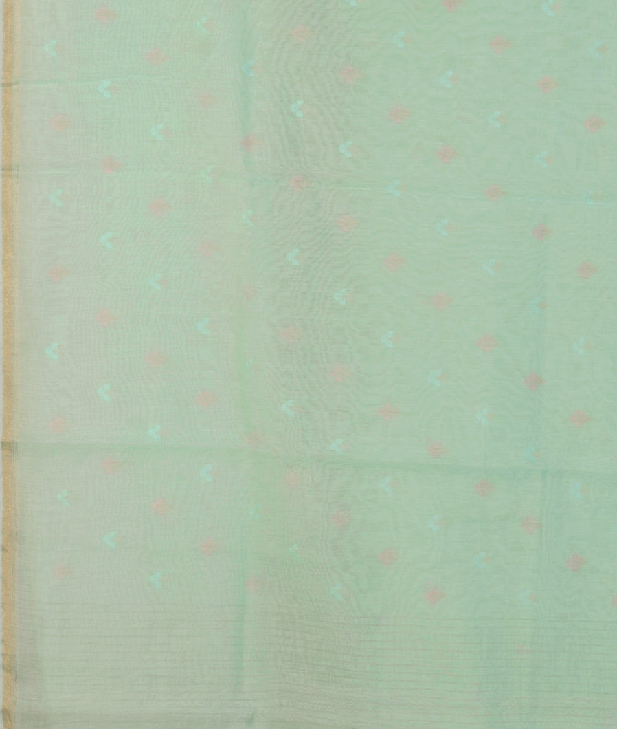 Green Chanderi Cotton Embroidery Saree T4366213