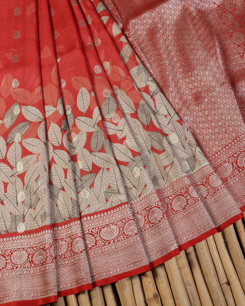 Red Banaras Kathan Silk Saree T4355752