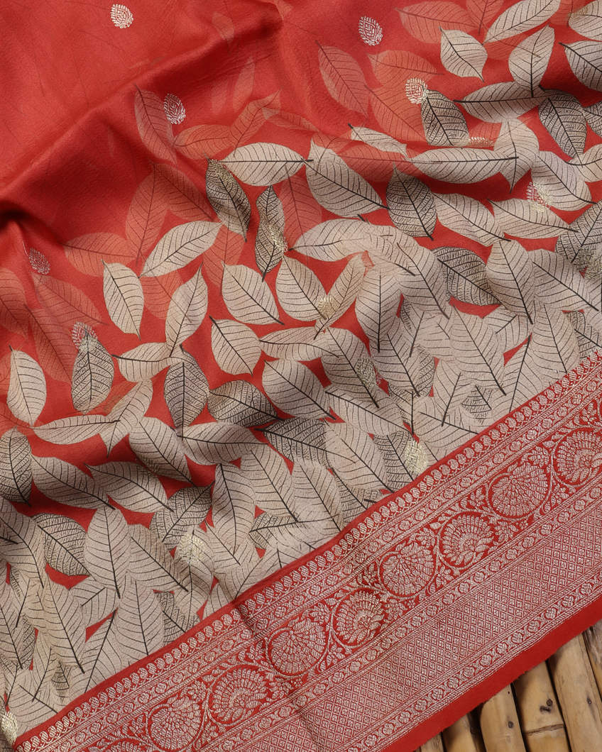 Red Banaras Kathan Silk Saree T4355755