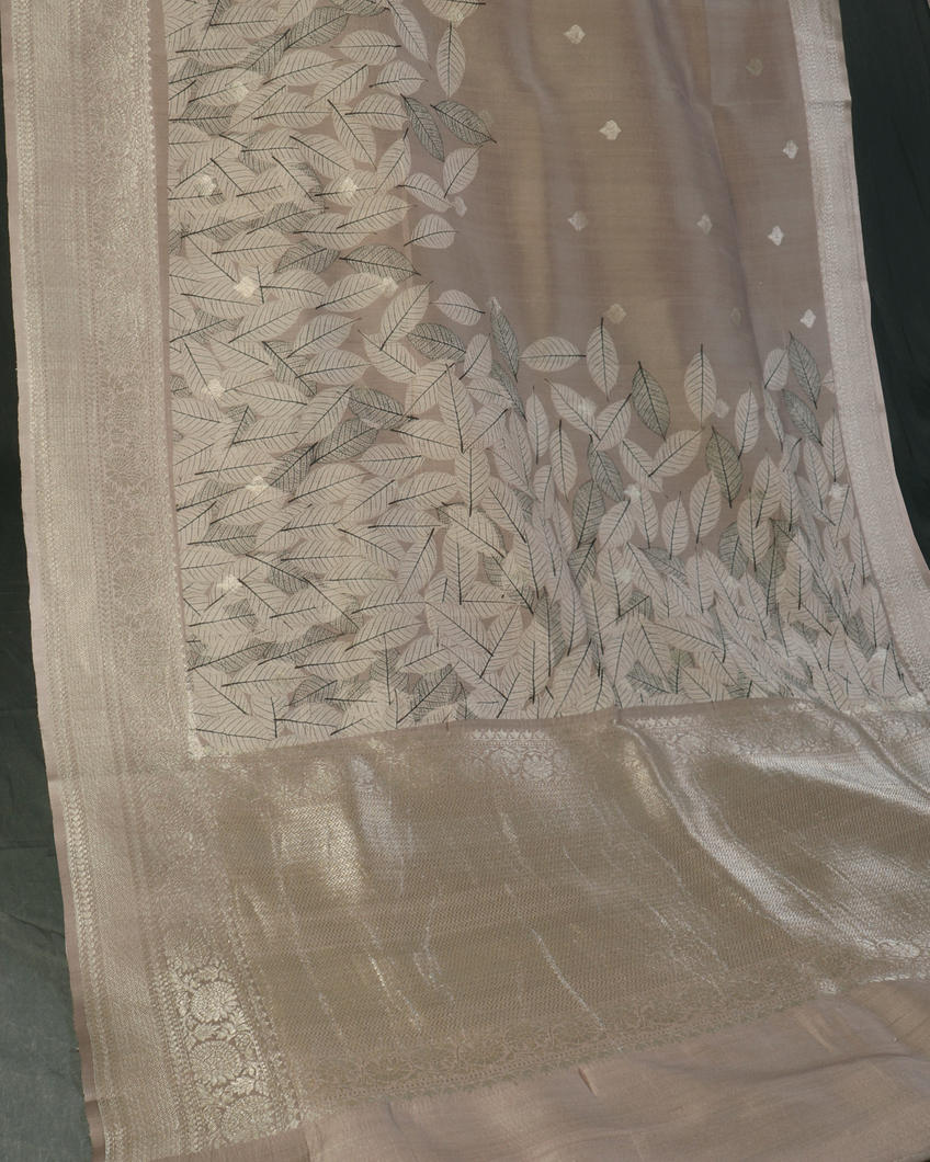 Grey Banaras Kathan Silk Saree T4355653