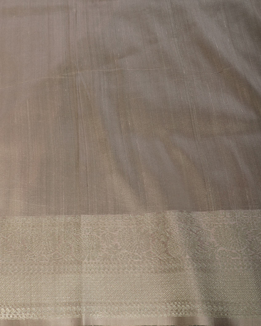 Grey Banaras Kathan Silk Saree T4355654