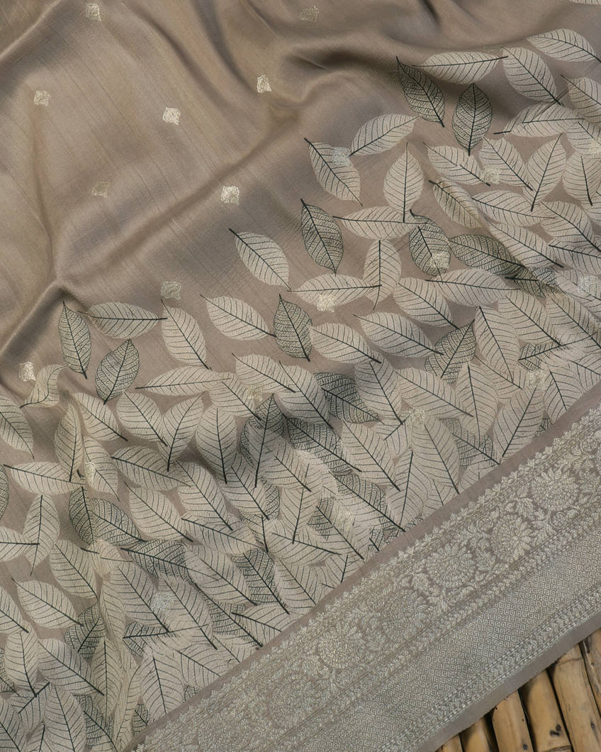 Grey Banaras Kathan Silk Saree T4355655