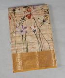 Beige Chaniya Silk Saree T4353391