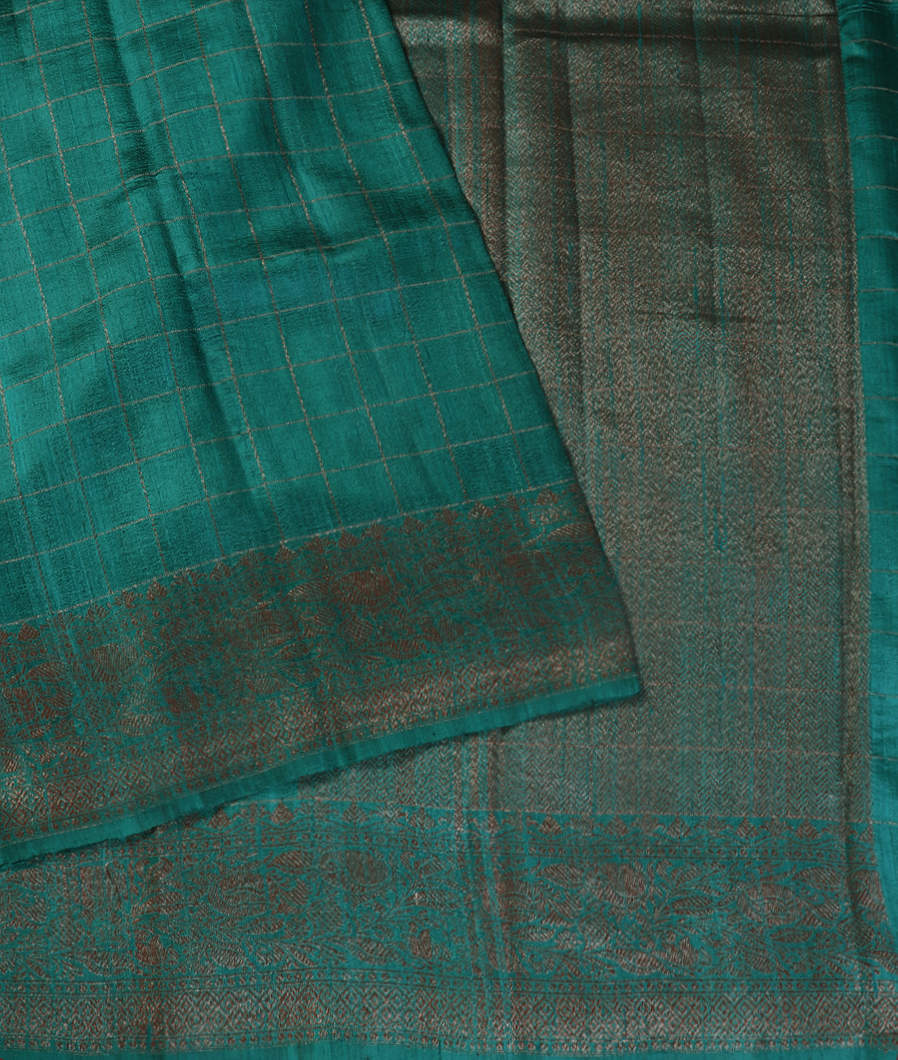Green Banaras Tussar Saree T4393172