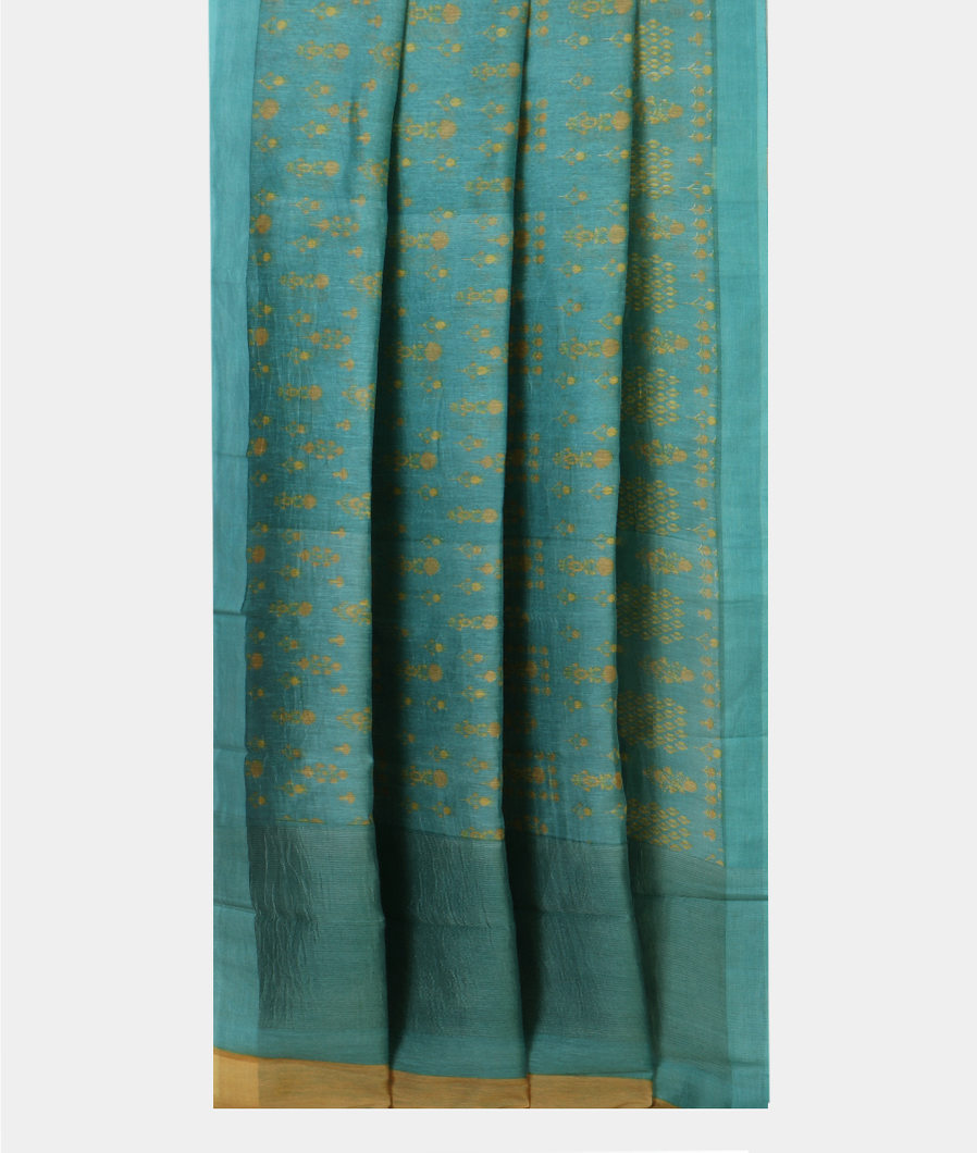 Blue linen Cotton Saree T4312002
