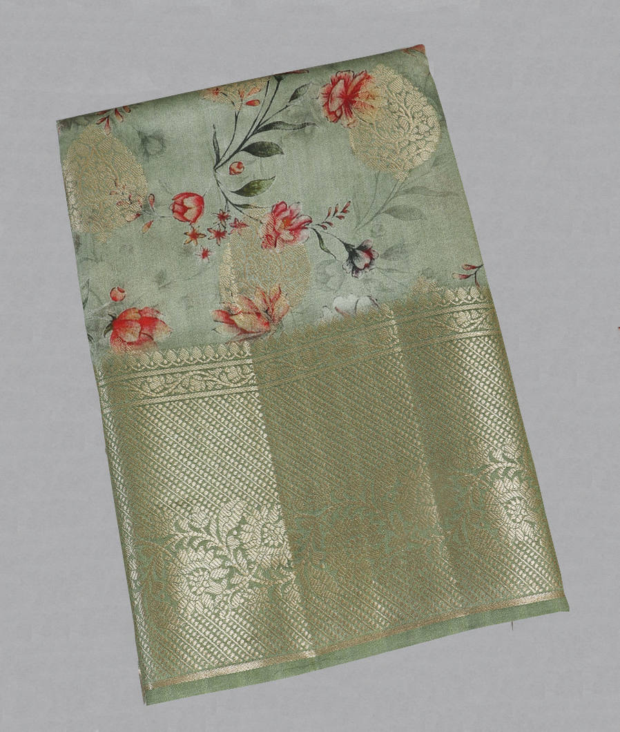 Green Chaniya Silk Saree T435327-image