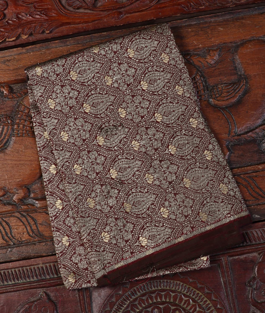 Maroon Banaras Silk Blouse T438090-image