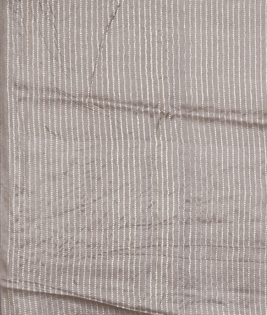 Grey Tussar Embroidery Saree T4305433