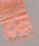 Peach Tussar Embroidery Saree T4215031