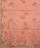 Peach Tussar Embroidery Saree T4215034