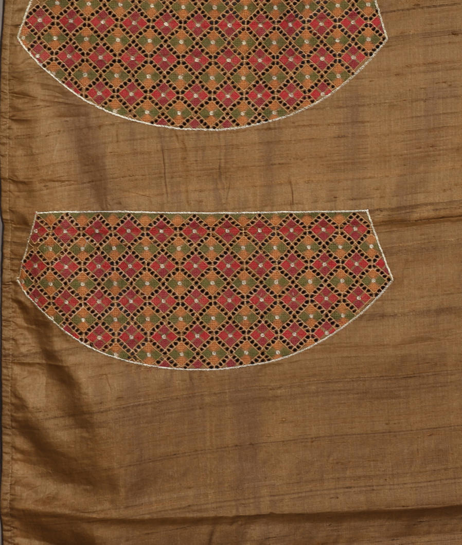 Black Tussar Cutwork Saree T4214883