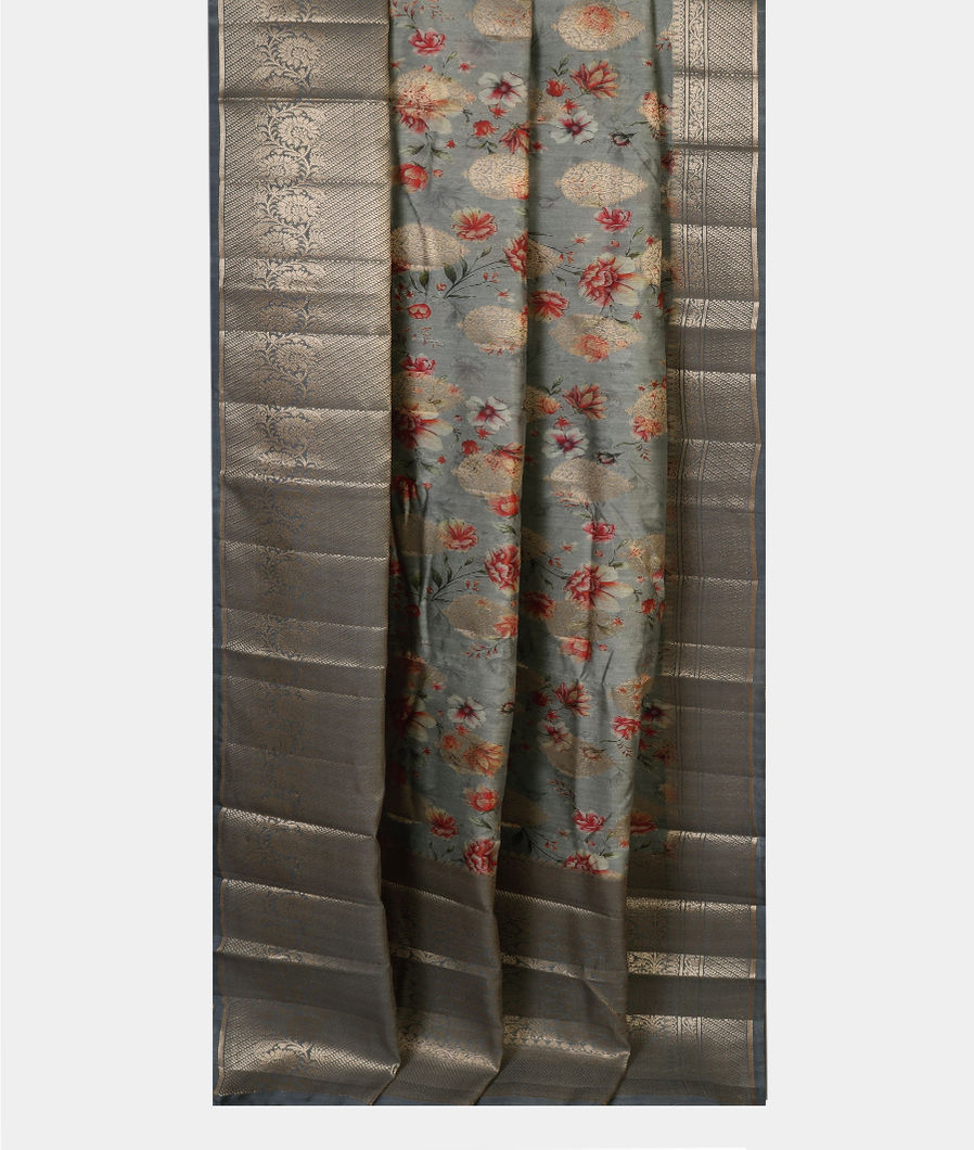 Grey Chaniya Silk Saree T4353262