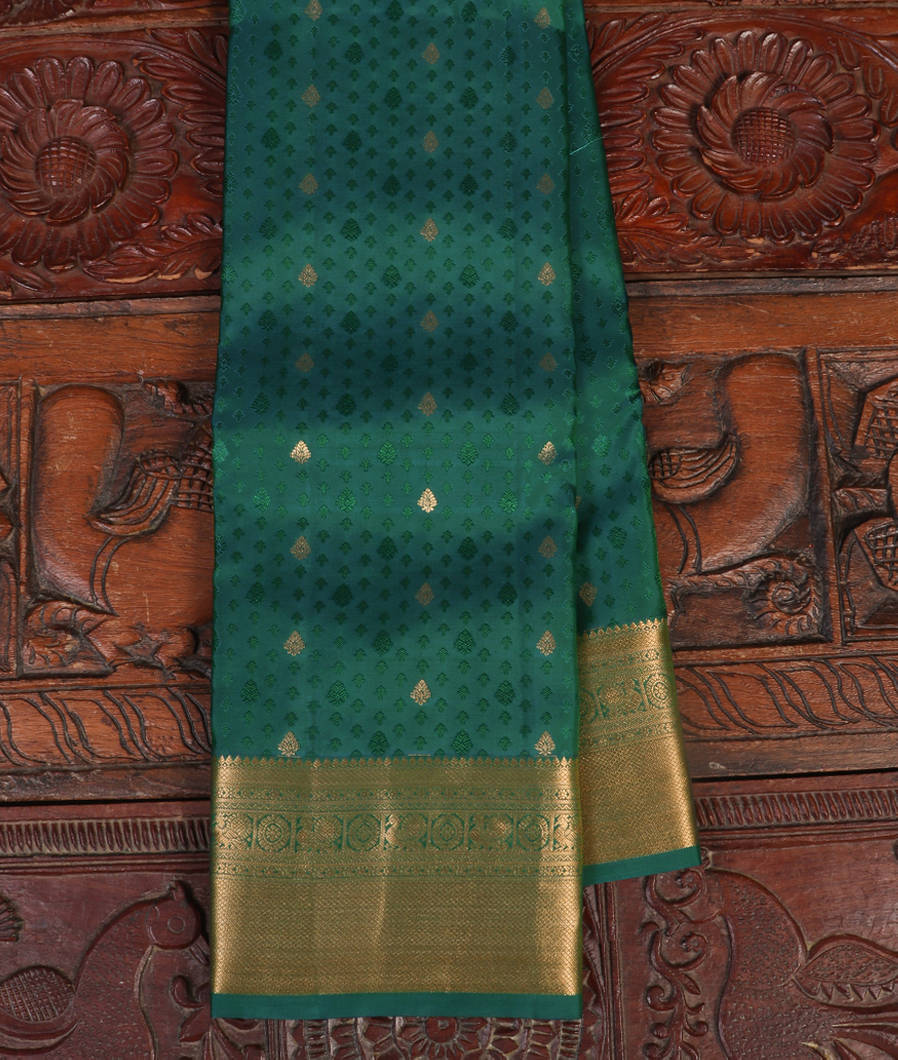Peacock Blue Soft Silk Saree T437387-image