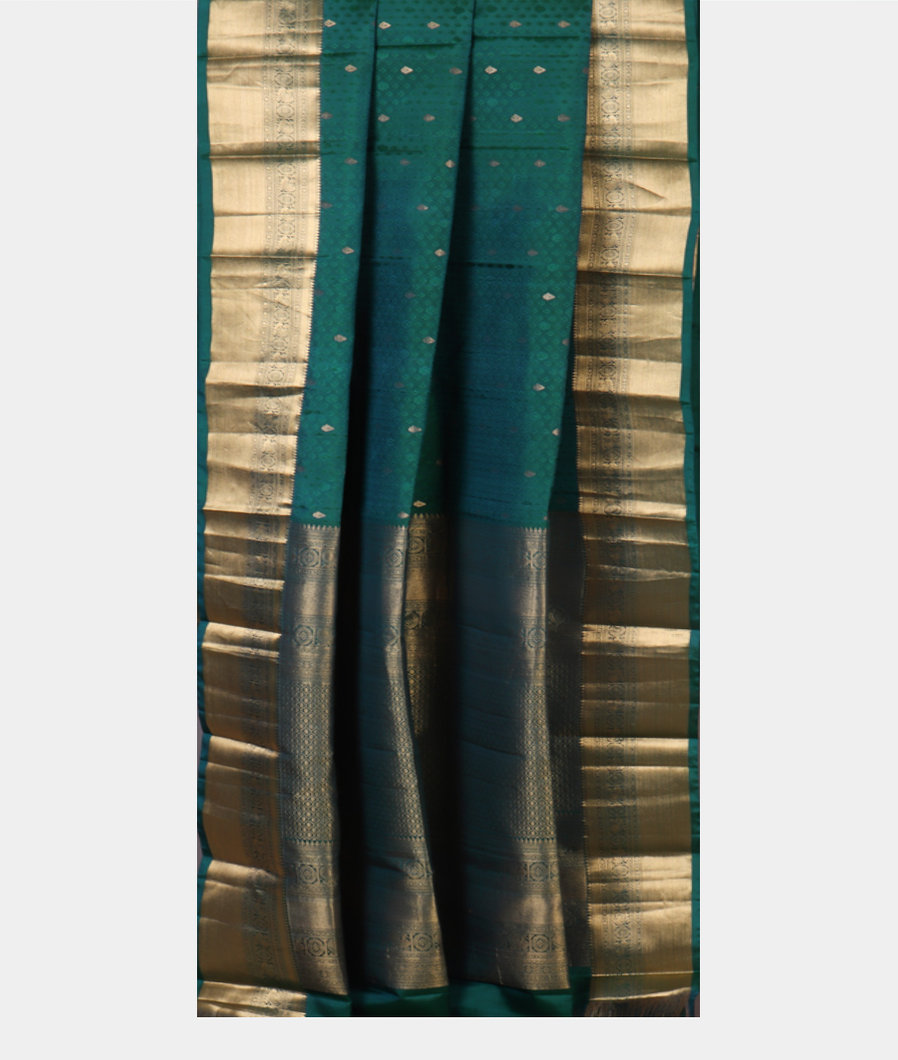 Peacock Blue Soft Silk Saree T4373872