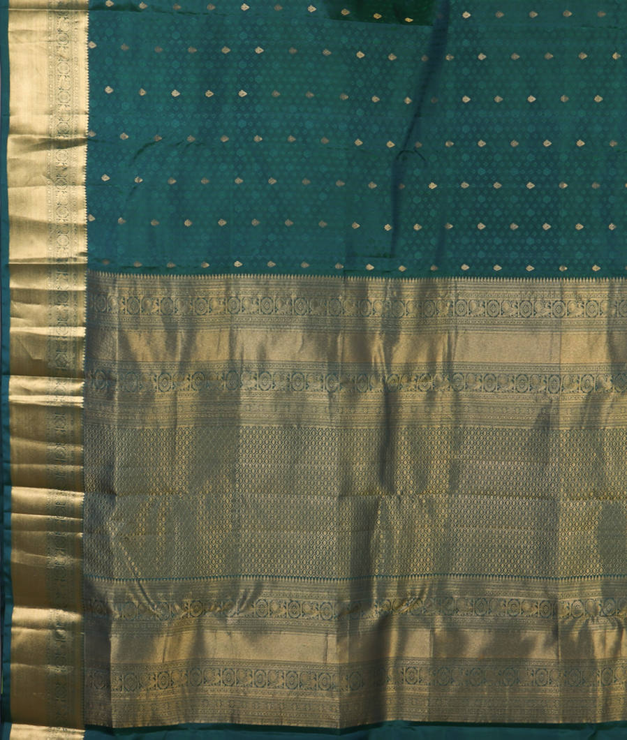 Peacock Blue Soft Silk Saree T4373874