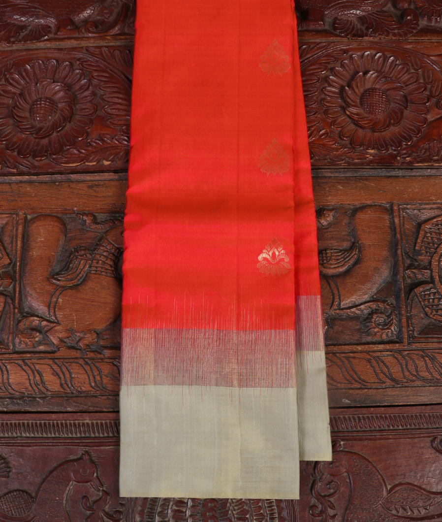 Orangish Pink Soft Silk Saree T429187-image