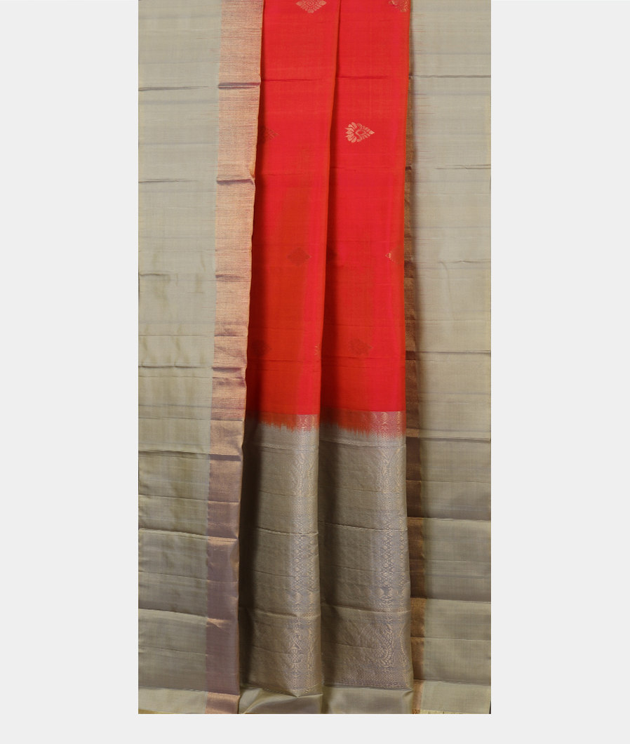 Orangish Pink Soft Silk Saree T4291872