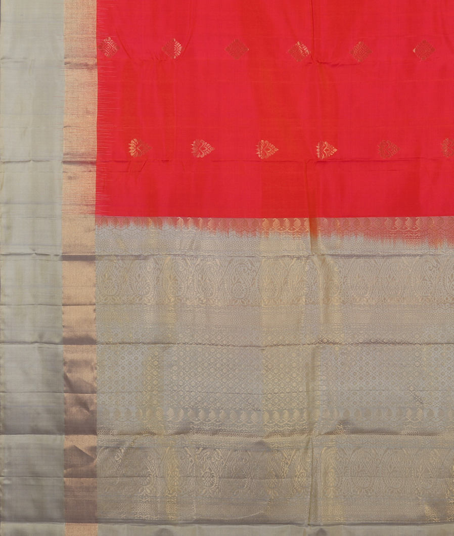 Orangish Pink Soft Silk Saree T4291874