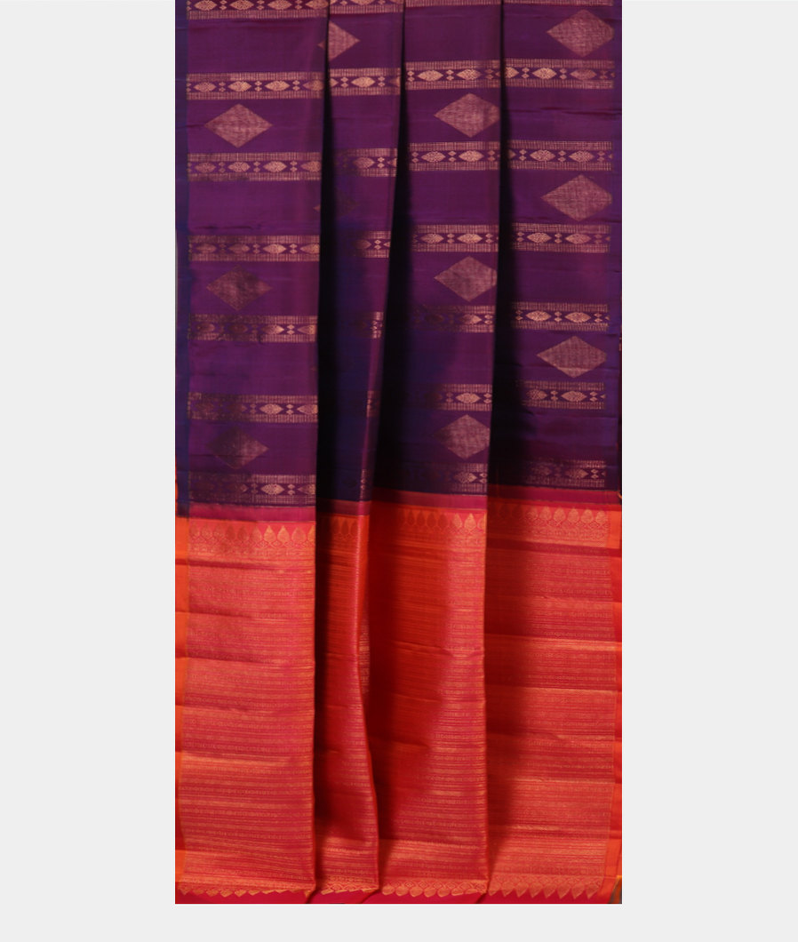 Purple Handwoven Kanjivaram Silk Saree T4369312