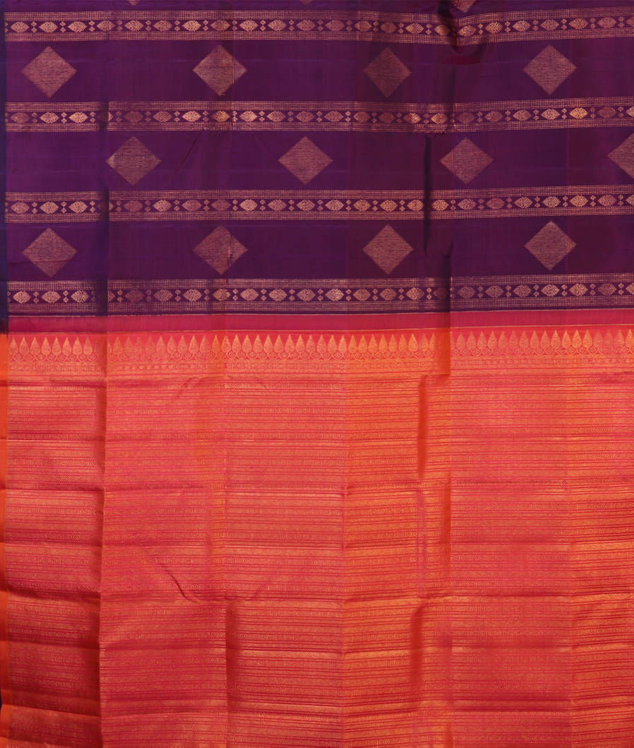 Purple Handwoven Kanjivaram Silk Saree T4369314