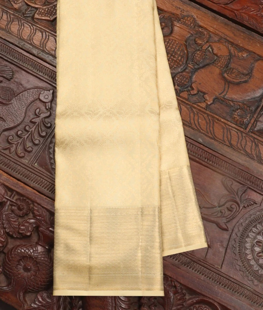 Cream Handwoven Kanjivaram Silk Saree T332365-image