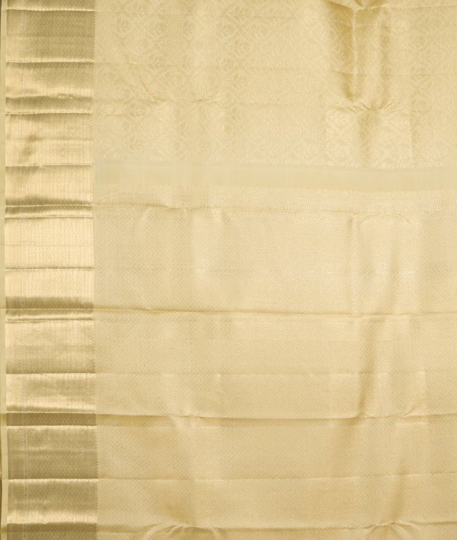 Cream Handwoven Kanjivaram Silk Saree T3323654