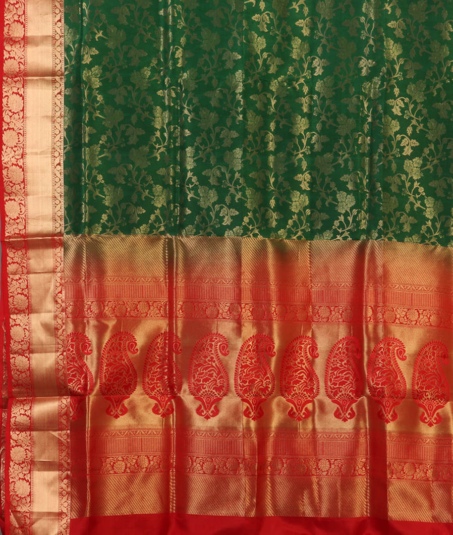 Green Soft Silk Saree T4290494