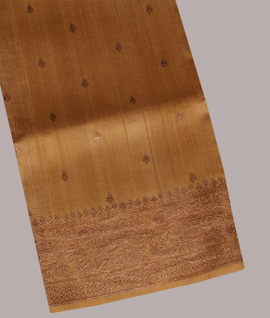 Dark Beige Banaras Tussar Georgette Saree T430212-image
