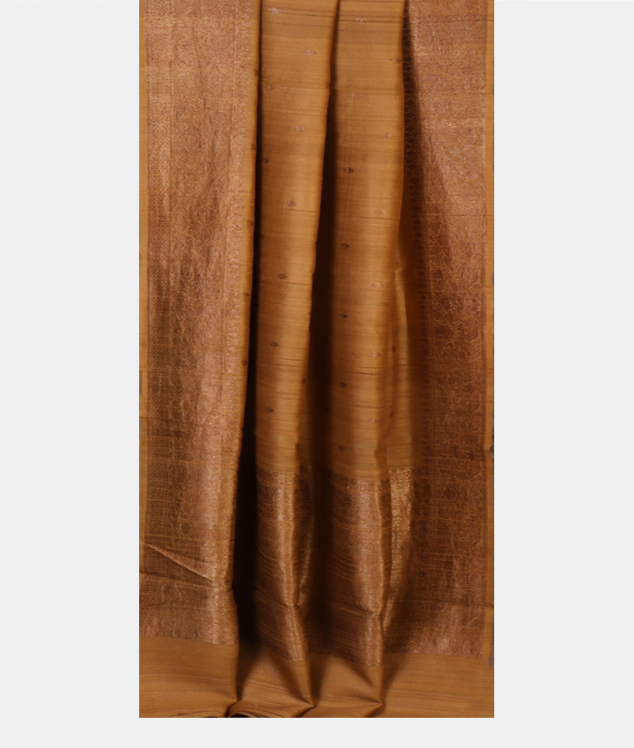 Dark Beige Banaras Tussar Georgette Saree T4302122