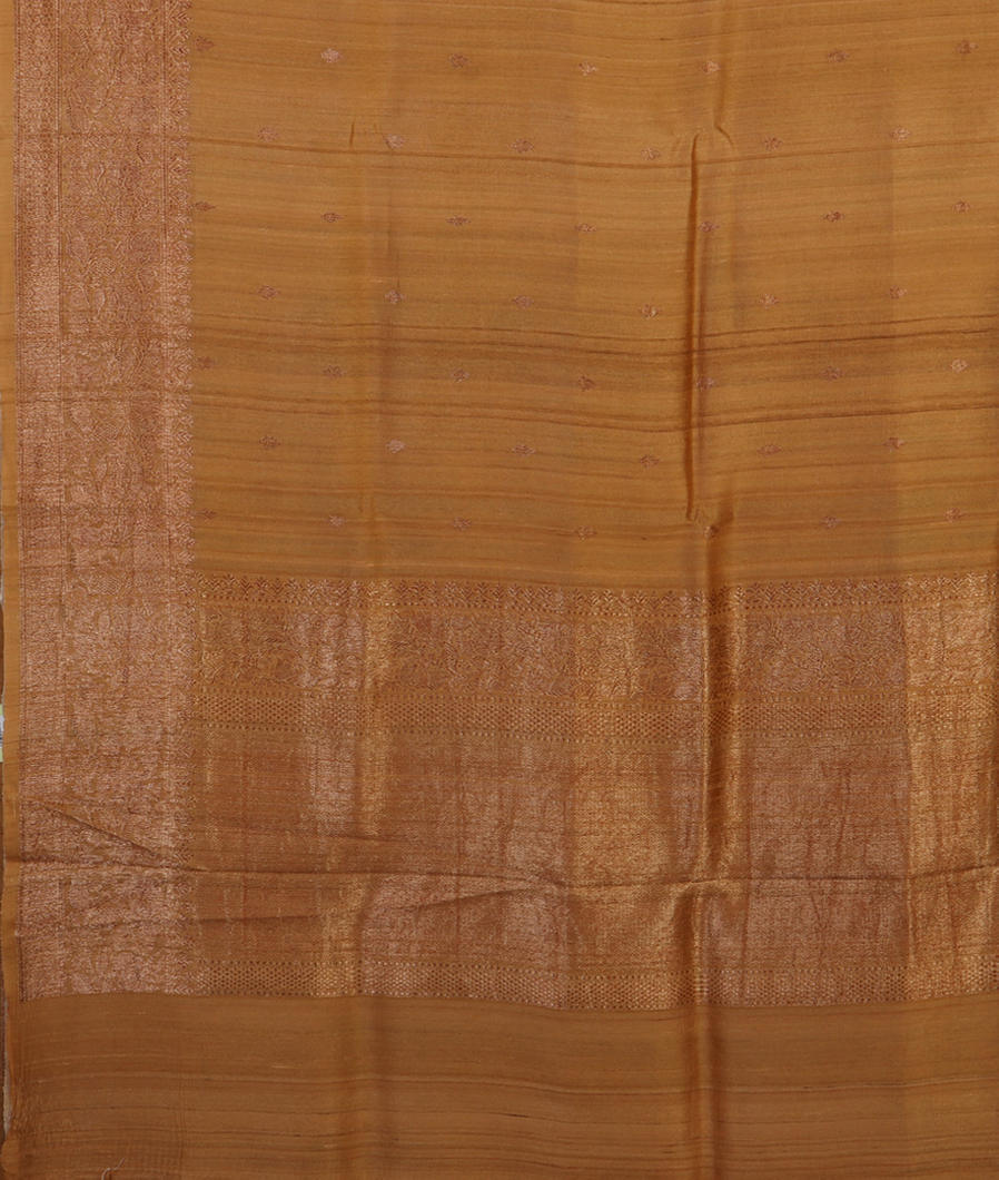 Dark Beige Banaras Tussar Georgette Saree T4302124
