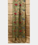 Gold Kora Tissue Organza Embroidery Saree T4326722