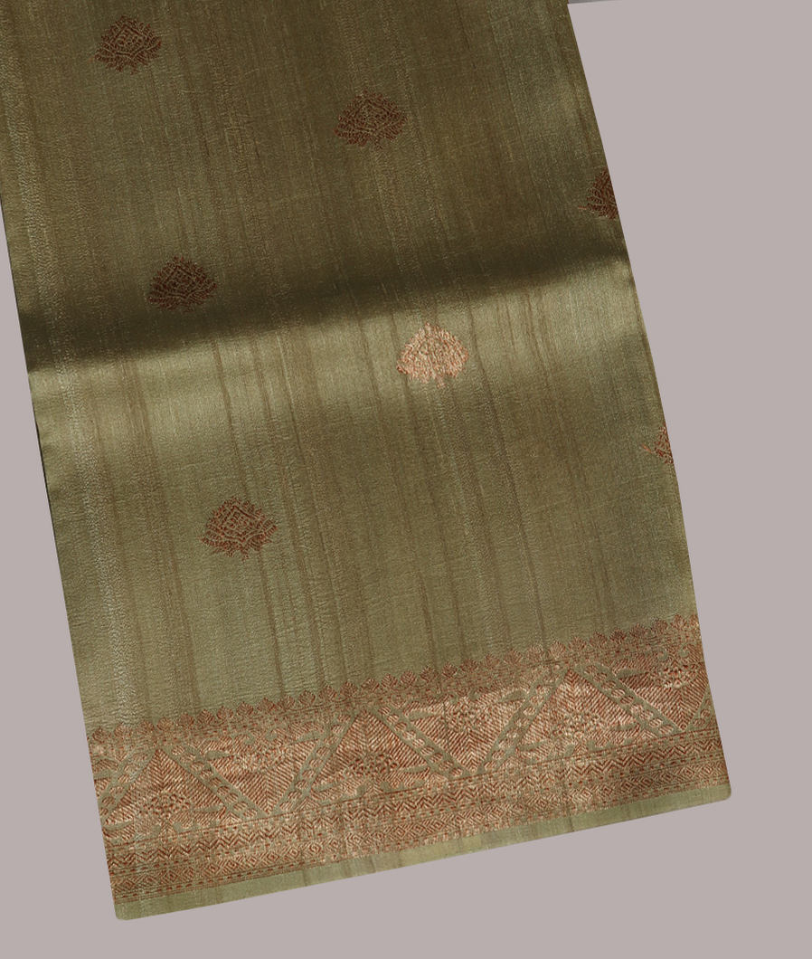 Green Banaras Tussar Georgette Saree T430211-image