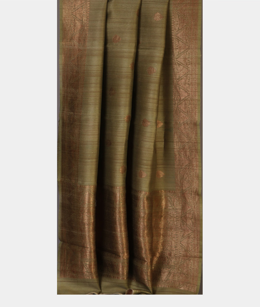 Green Banaras Tussar Georgette Saree T4302112