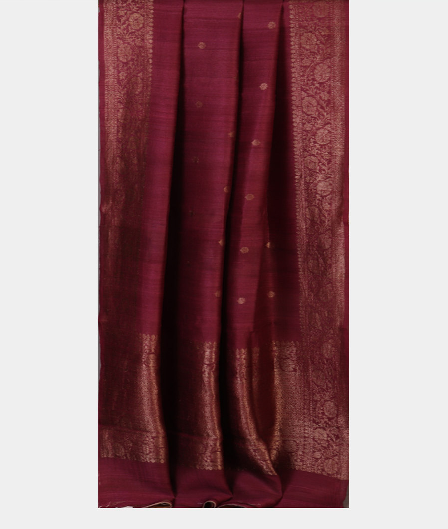 Purple Pink Banaras Tussar Georgette Saree T4301992